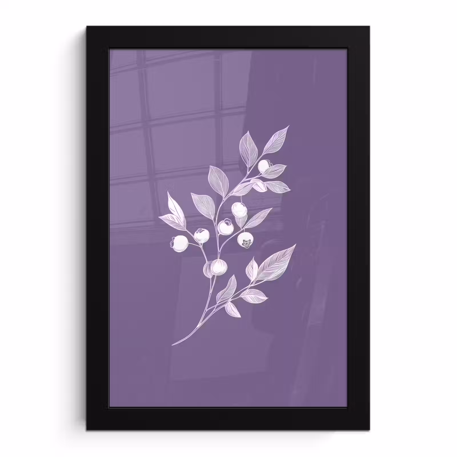 Poster met lijst - Tak - Sierlijk - Bladeren - Minimalistisch — 1