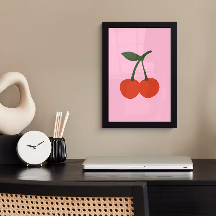 Poster met lijst - Kersen - Roze - Illustratie — 3