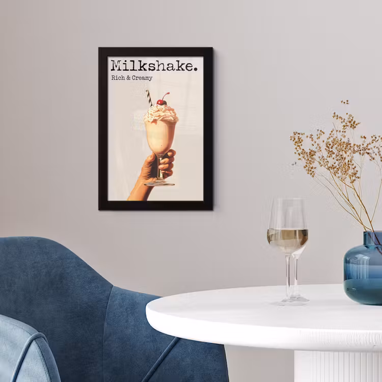 Poster met lijst - Milkshake - Kers - Rietje — 2