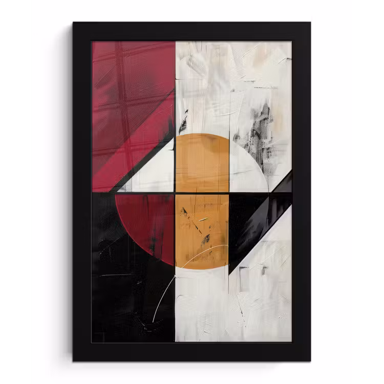 Poster met lijst - Modern - Abstract - Geometrisch - Rood - Industrieel — 1