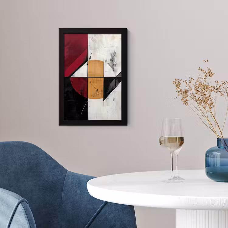 Poster met lijst - Modern - Abstract - Geometrisch - Rood - Industrieel — 2