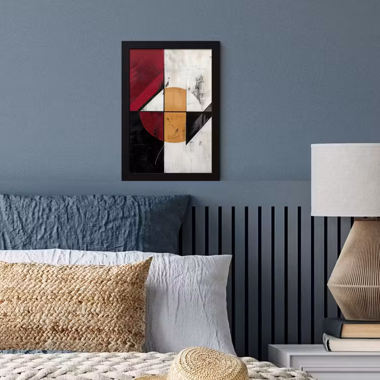Poster met lijst - Modern - Abstract - Geometrisch - Rood - Industrieel — 4