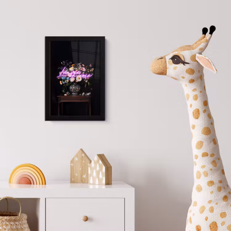 Poster met lijst - Neon - Vaas - Bloemen — 5