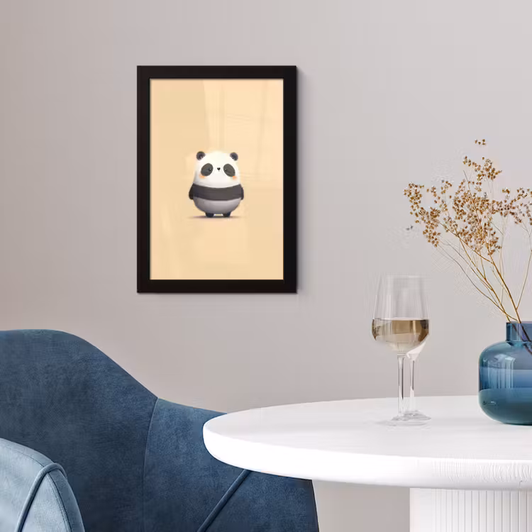 Poster met lijst - Panda - Beige - Minimalistisch — 2