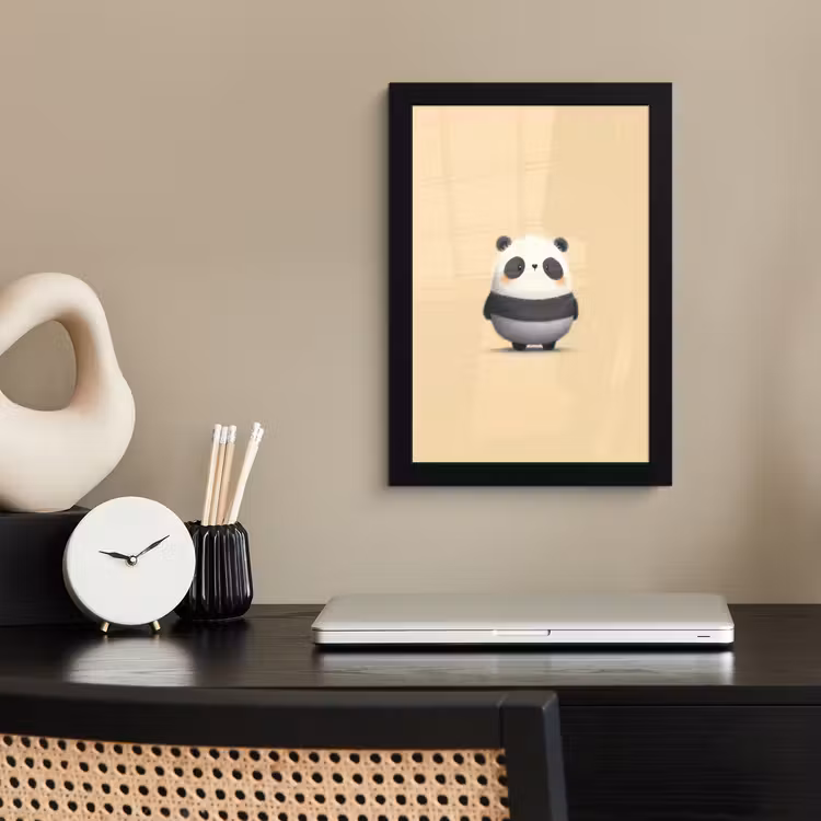 Poster met lijst - Panda - Beige - Minimalistisch — 3