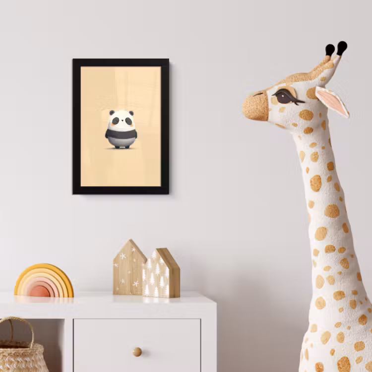 Poster met lijst - Panda - Beige - Minimalistisch — 5