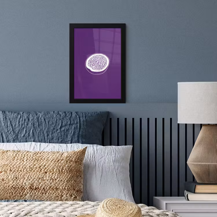 Poster met lijst - Passievrucht - Zaadjes - Paars - Minimalistisch — 4