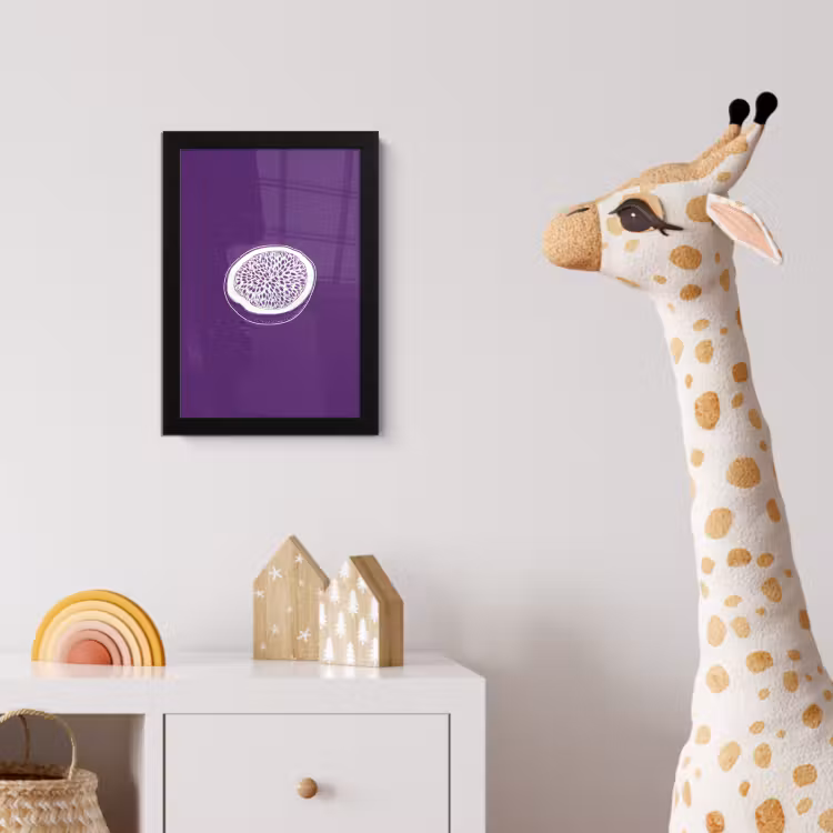 Poster met lijst - Passievrucht - Zaadjes - Paars - Minimalistisch — 5