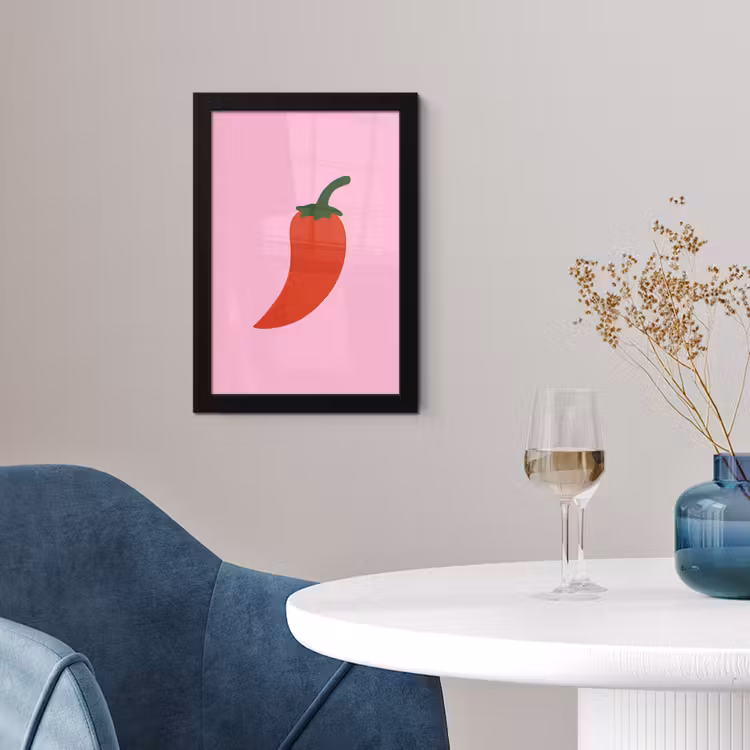 Poster met lijst - Peper - Rood - Illustratie — 2