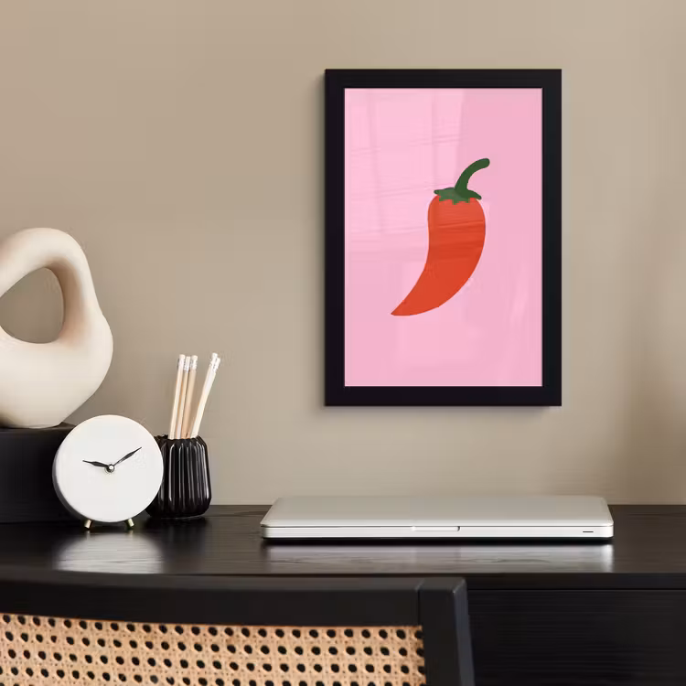 Poster met lijst - Peper - Rood - Illustratie — 3