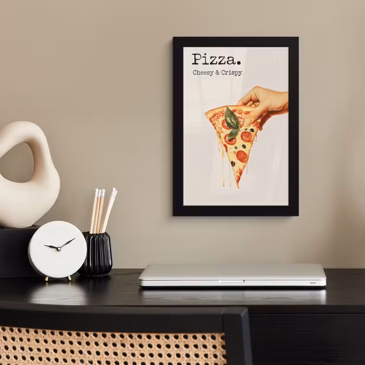 Poster met lijst - Pizza - Kaas - Pepperoni — 3