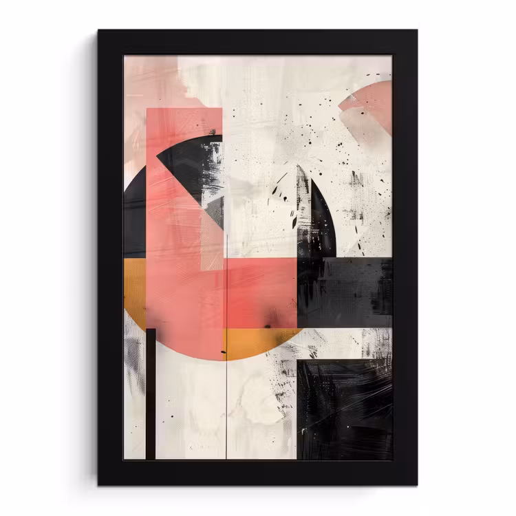 Poster met lijst - Roze - Abstract - Aesthetic - Modern - Vormen — 1