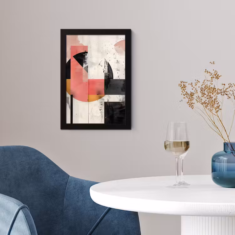 Poster met lijst - Roze - Abstract - Aesthetic - Modern - Vormen — 2