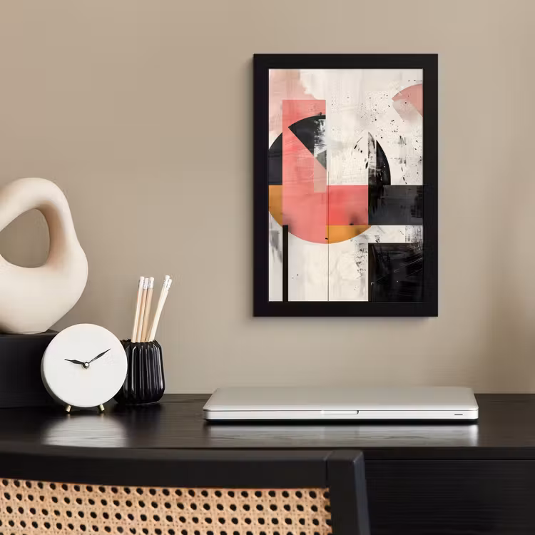 Poster met lijst - Roze - Abstract - Aesthetic - Modern - Vormen — 3