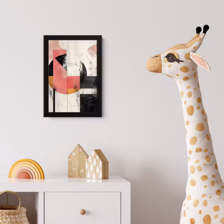 Poster met lijst - Roze - Abstract - Aesthetic - Modern - Vormen — 5