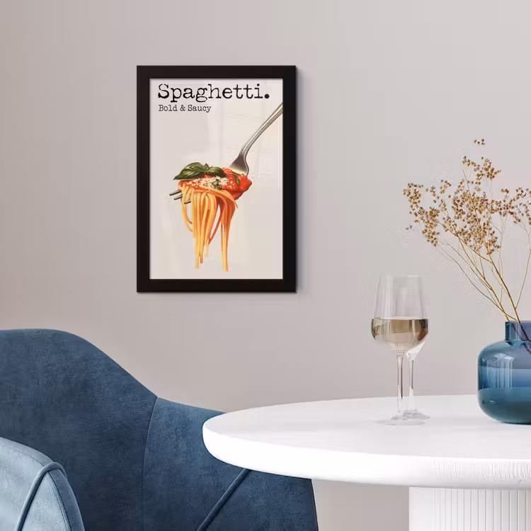 Poster met lijst - Spaghetti - tomatensaus - Parmezaanse kaas — 2