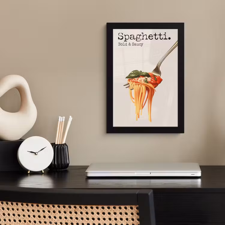Poster met lijst - Spaghetti - tomatensaus - Parmezaanse kaas — 3