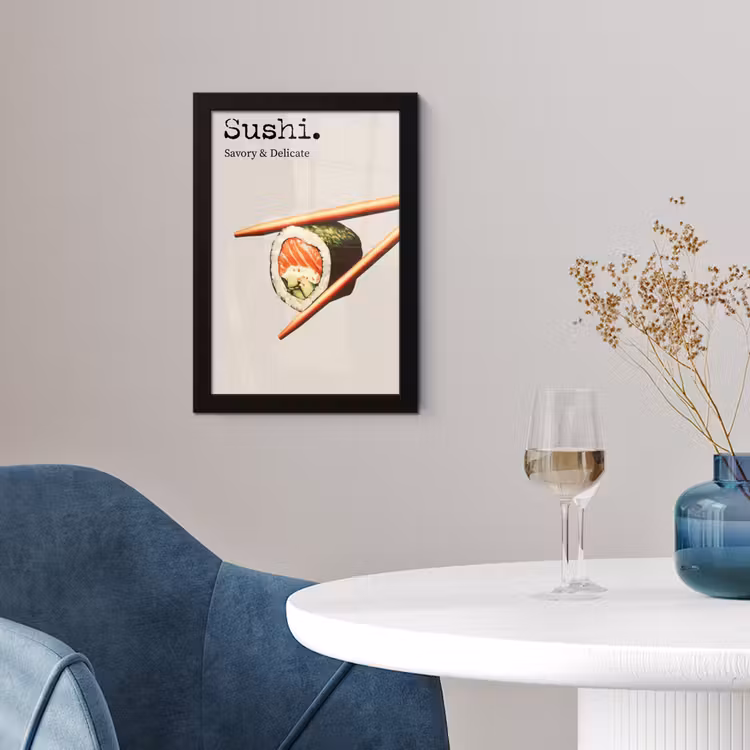 Poster met lijst - Sushi - Zalm - Rijst - Japans — 2
