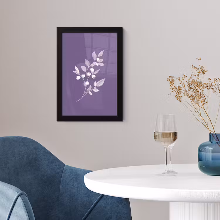 Poster met lijst - Tak - Sierlijk - Bladeren - Minimalistisch — 2