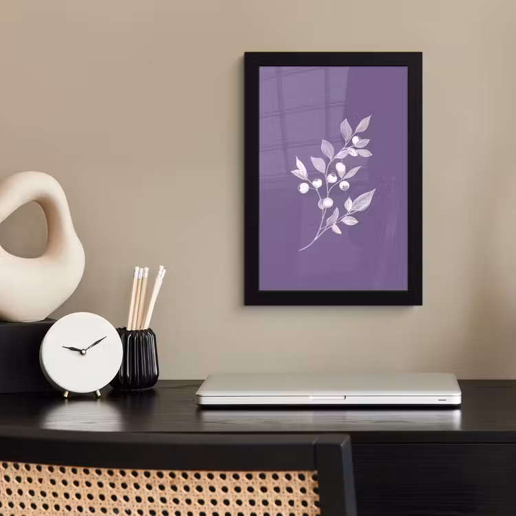 Poster met lijst - Tak - Sierlijk - Bladeren - Minimalistisch — 3