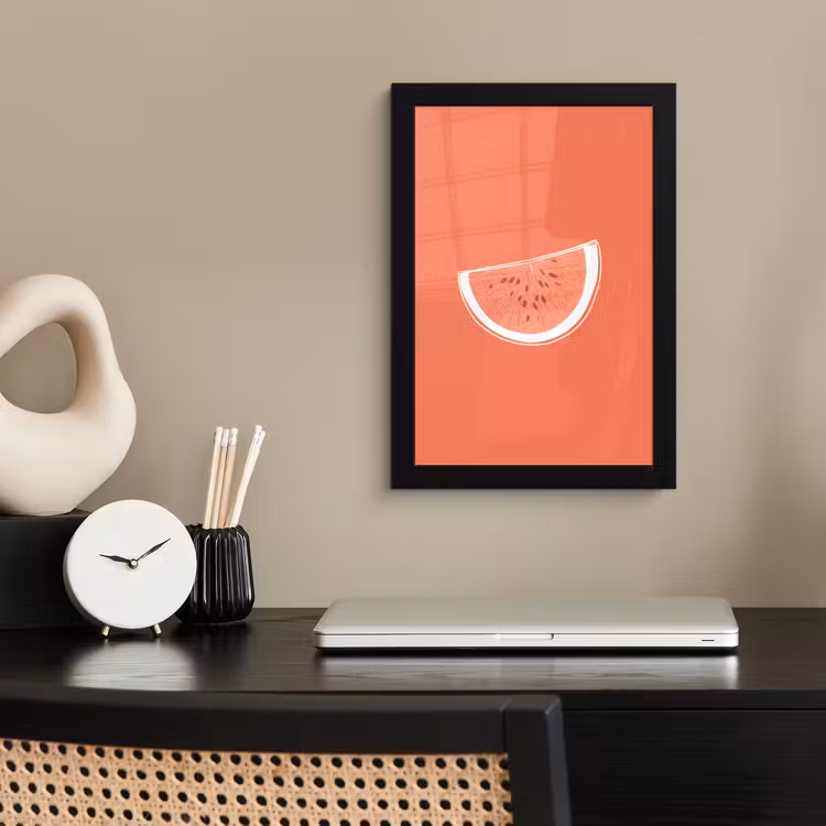 Poster met lijst - Watermeloen - Lijnen - Koraalrood — 3
