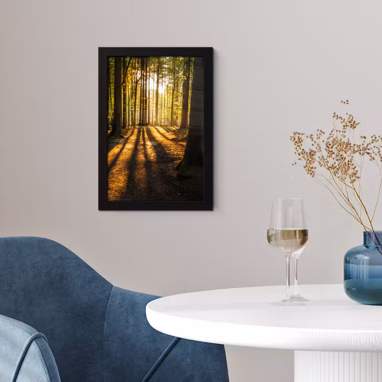 Poster met lijst - Zon - Bomen - Bos - Landschap - Natuur — 2