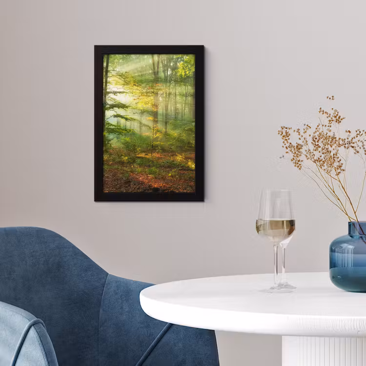 Poster met lijst - Zon - Bos - Bomen - Natuur - Herfst — 2