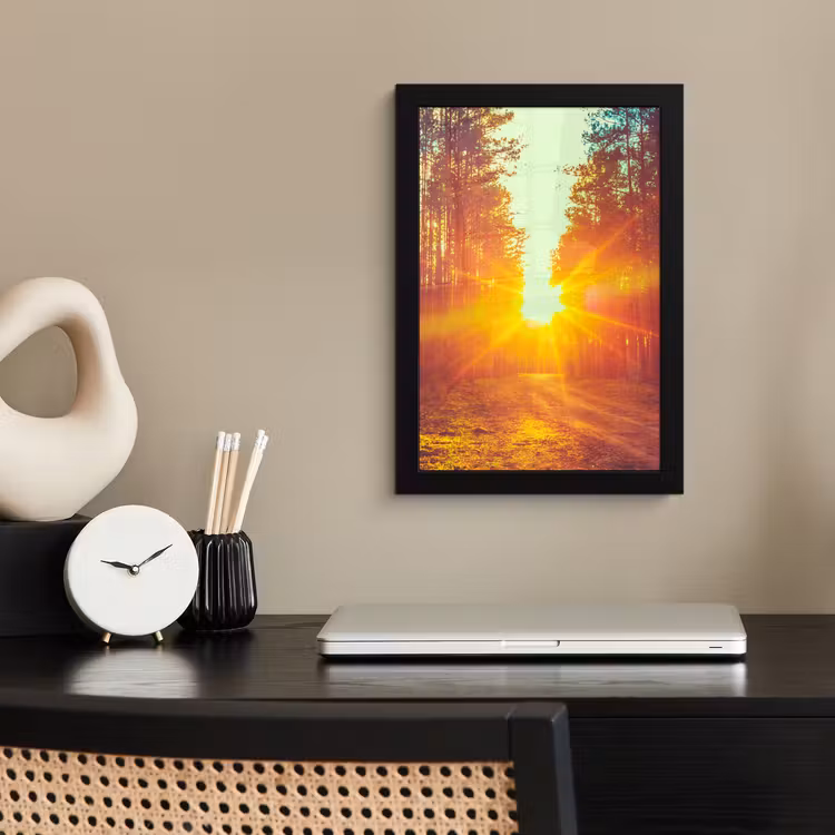 Poster met lijst - Zonsondergang - Bomen - Bos - Natuur — 3
