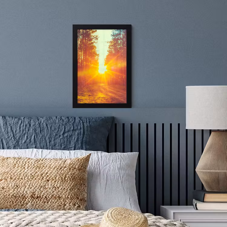 Poster met lijst - Zonsondergang - Bomen - Bos - Natuur — 4