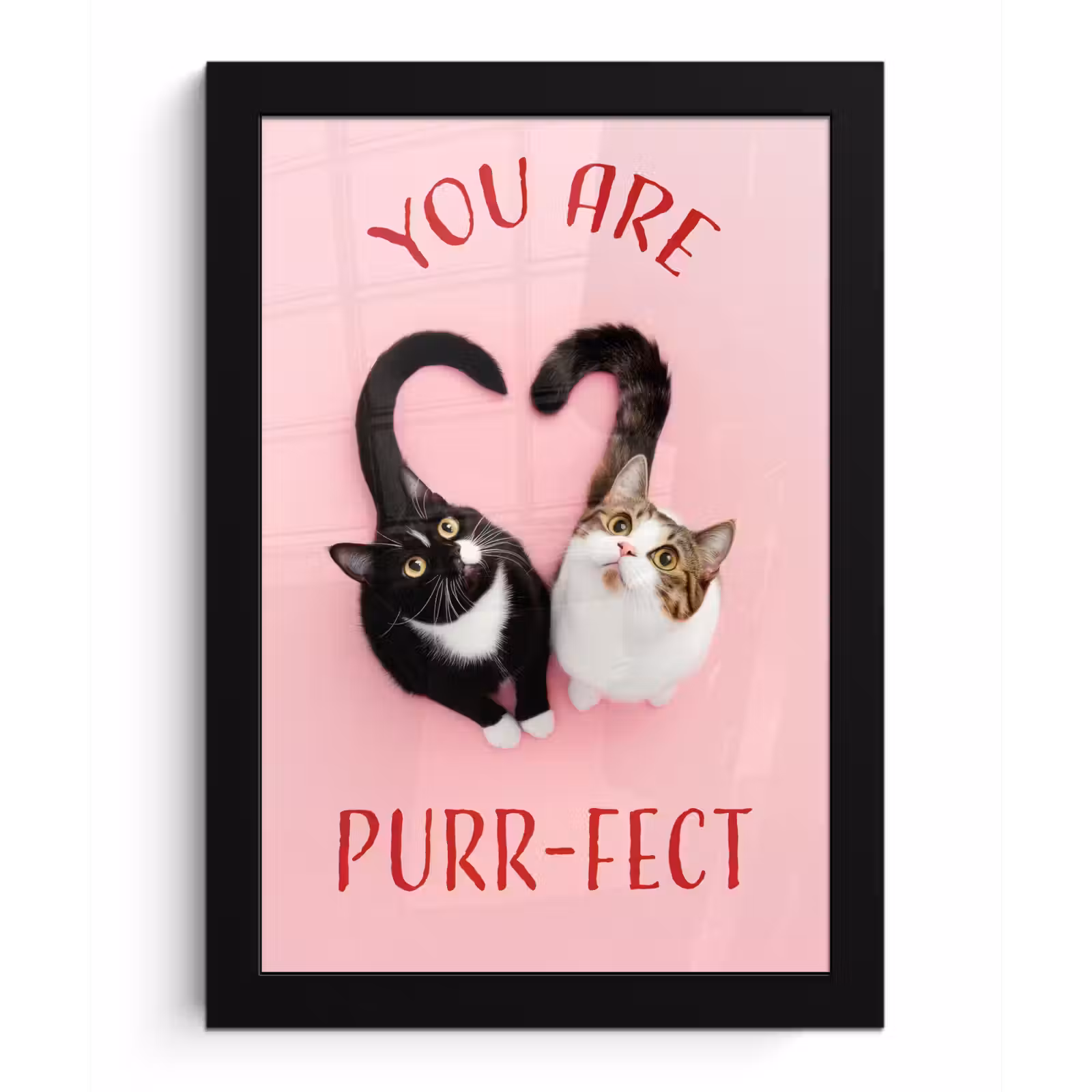 Poster met lijst - Kat - Hart - Tekst - Valentijn — 1