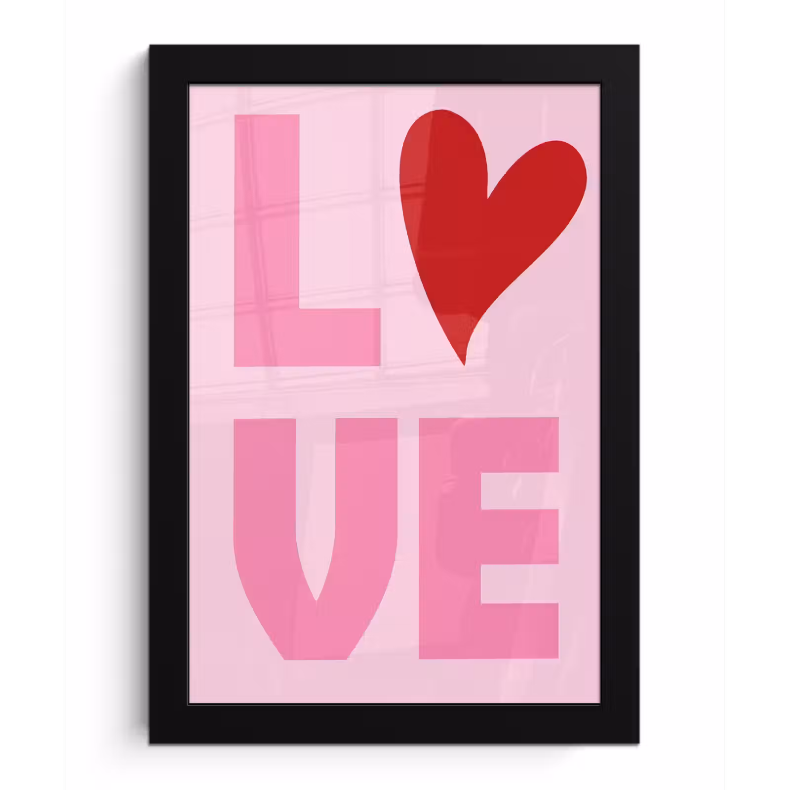Poster met lijst - Love - Roze - Hart - Valentijn — 1
