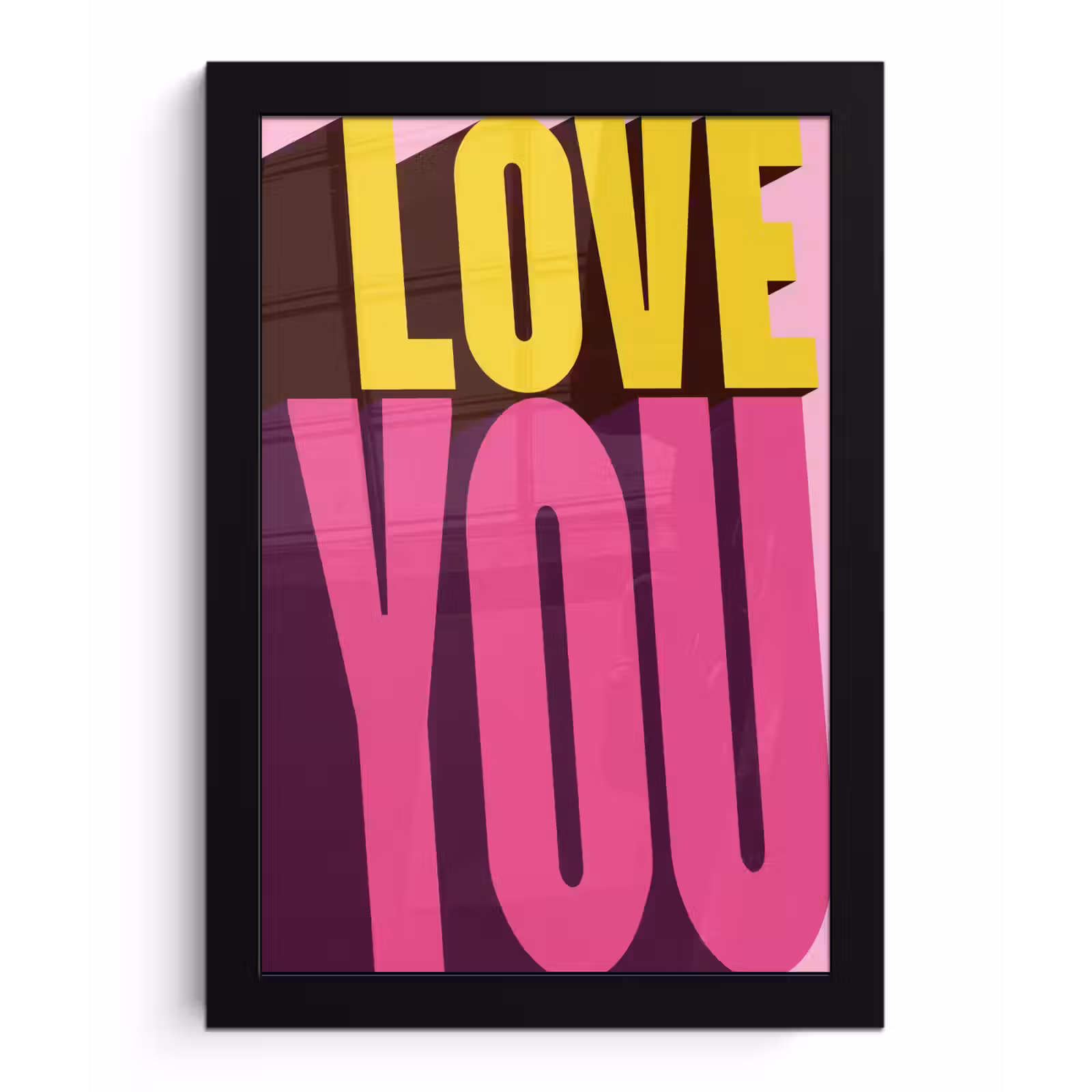 Poster met lijst - Love - Tekst - Roze - Valentijn — 1
