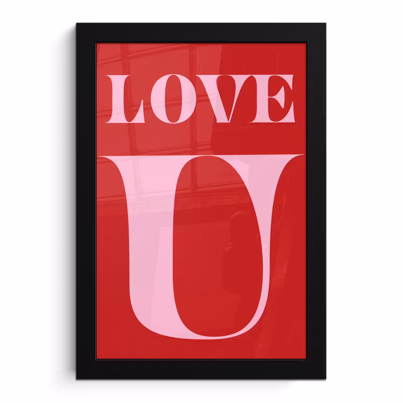 Poster met lijst - Rood - Love - Valentijn - Roze — 1