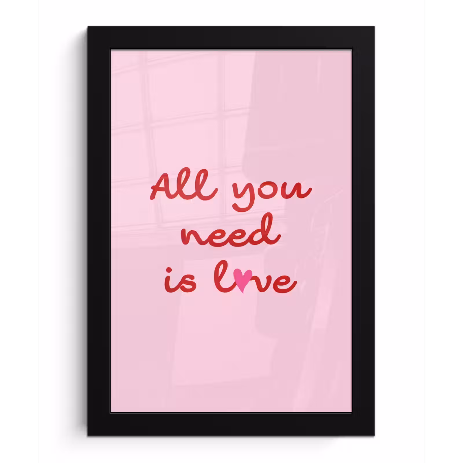 Poster met lijst - Tekst - Roze - Love - Hart — 1