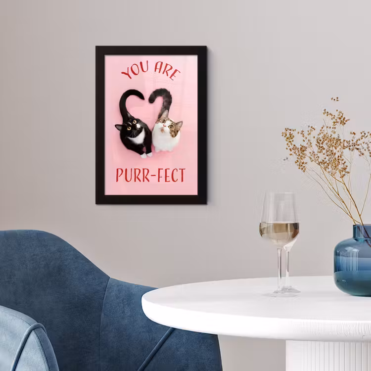 Poster met lijst - Kat - Hart - Tekst - Valentijn — 2