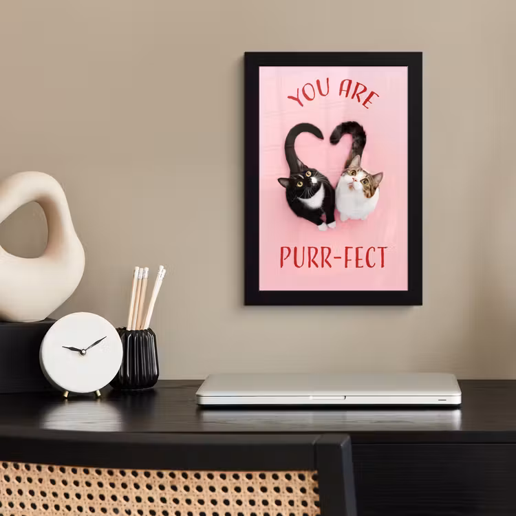 Poster met lijst - Kat - Hart - Tekst - Valentijn — 3