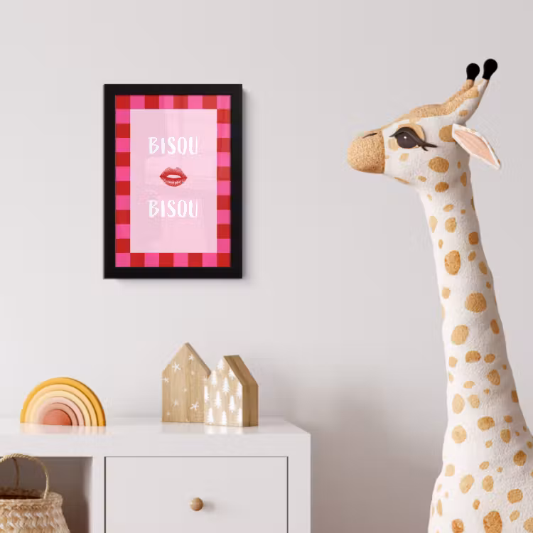 Poster met lijst - Kiss - Roze - Frans - Valentijn — 5
