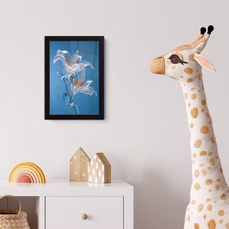 Poster met lijst - Lelies - Blauw - Glazen — 5