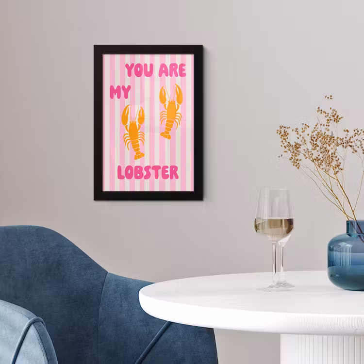 Poster met lijst - Lobster - Love - Valentijn — 2
