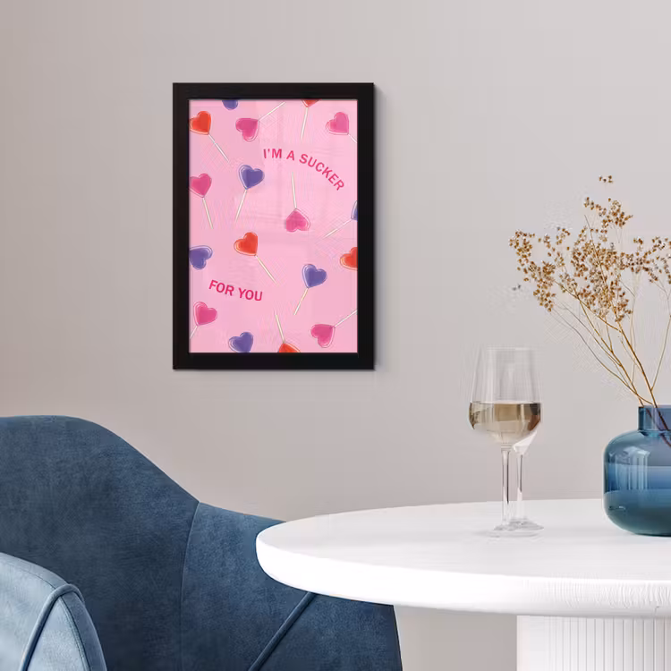 Poster met lijst - Lolly - Valentijn - Illustratie - Snoep — 2