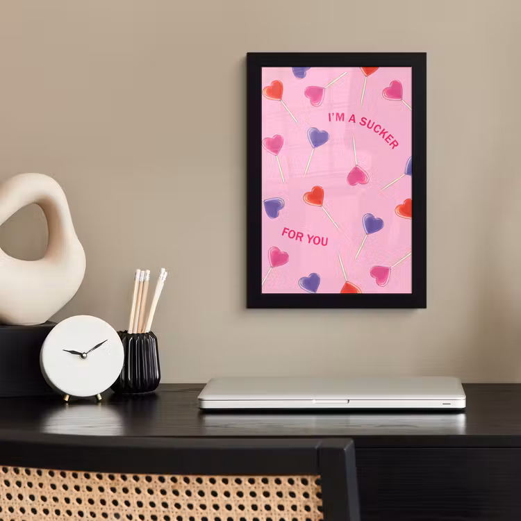Poster met lijst - Lolly - Valentijn - Illustratie - Snoep — 3
