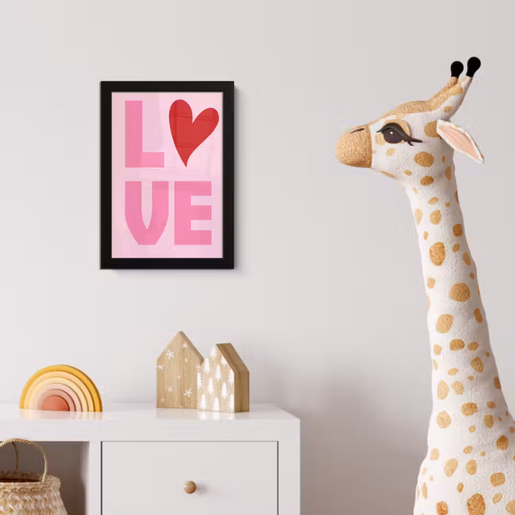 Poster met lijst - Love - Roze - Hart - Valentijn — 5