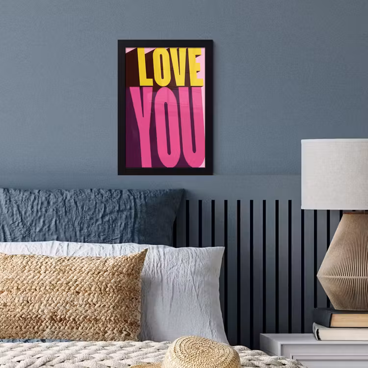 Poster met lijst - Love - Tekst - Roze - Valentijn — 4