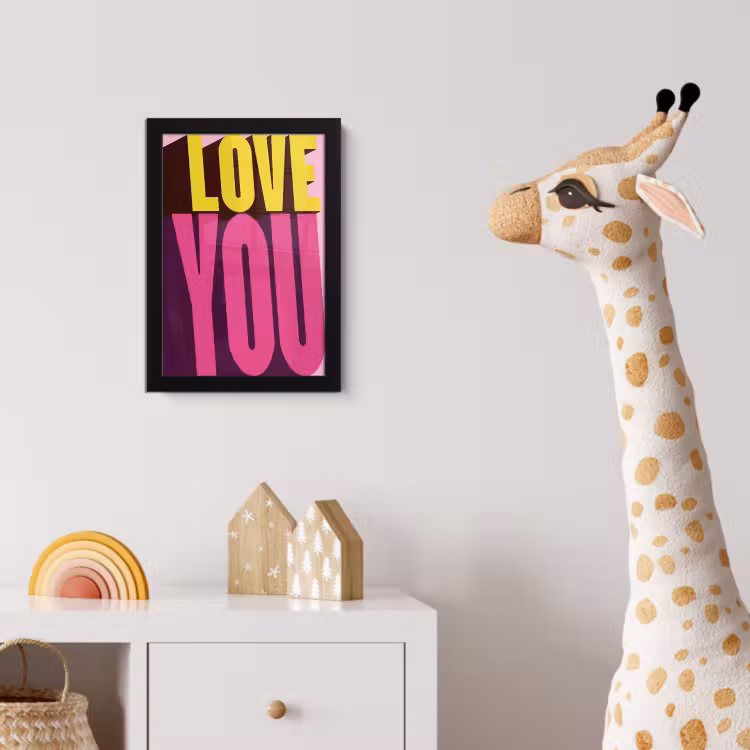Poster met lijst - Love - Tekst - Roze - Valentijn — 5