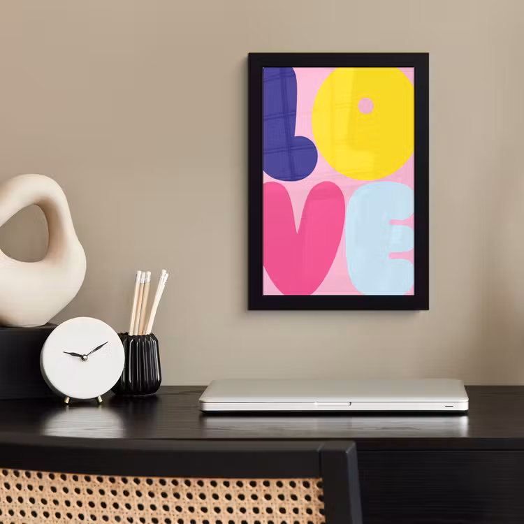 Poster met lijst - Love - Valentijn - Kleurrijk — 3