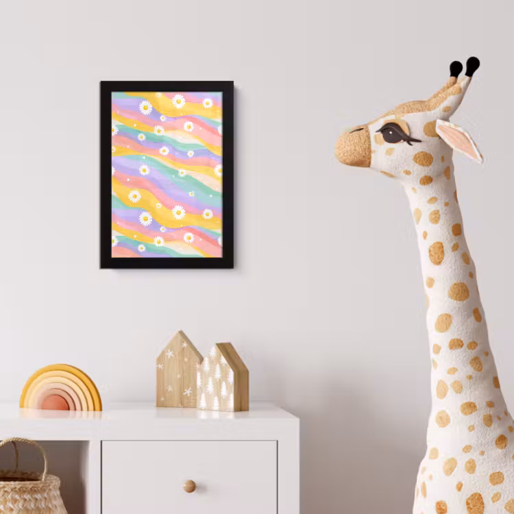 Poster met lijst - Madeliefjes - Kleurrijk - Pastel — 5