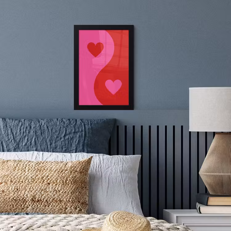 Poster met lijst - Minimalistisch - Rood - Roze - Hartjes — 4