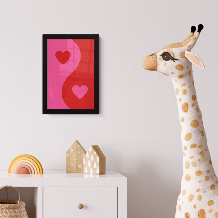 Poster met lijst - Minimalistisch - Rood - Roze - Hartjes — 5