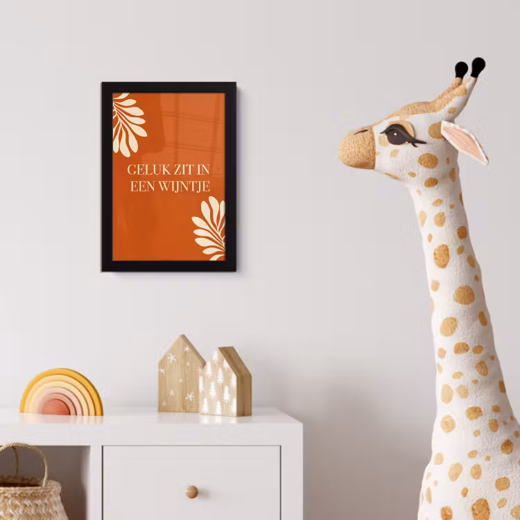Poster met lijst - Oranje - Wijntje - Quote — 5