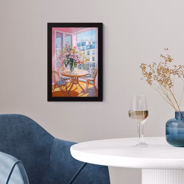 Poster met lijst - Pink - City - Bloemen — 2